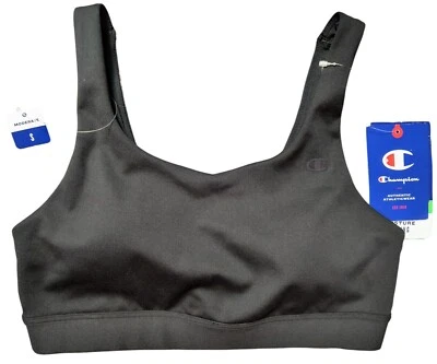 Champion B2305 Soft Touch Eco Sports Bra Size S Black Moisture Wicking Moderate - Image 1 of 4