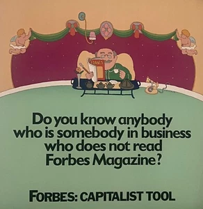 PÓSTER ORIGINAL REVISTA FORBES SEYMOUR CHWAST 22" X 21"*RARO**HERRAMIENTA CAPITALISTA - Imagen 1 de 1