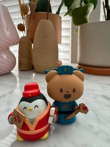 Lucky Red Penguin and Blue Bear - Zzoton New Year In Apple Village Series - Find - Picture 1 of 1