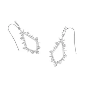 Kendra Scott Alora Rhodium Over Brass Drop Earrings - Silver NWT - Picture 1 of 1