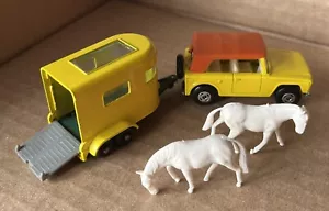 Rare 1969 Matchbox Lesney Superfast #18 Field Car W/#43 Pony Trailer Yellow NICE - Picture 1 of 6