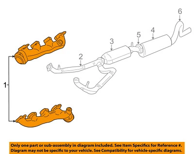 Colector de escape Ford OEM 00-12 E-350 Super Duty 6,8 L-V10 YC2Z9431BA Foto 1 de 2