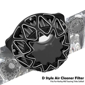 CNC Air Filter Cleaner White Cut Fit For Harley Touring FLHR FLTR FLHT M8 Engine - Picture 1 of 16