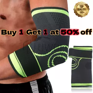 Elbow Brace Compression Support Sleeve Arthritis Tendonitis Reduce Joint Pain - Picture 1 of 9