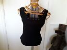 BLACK BEADED SLEEVLESS TOP BY "MARBLE" SIZE XS