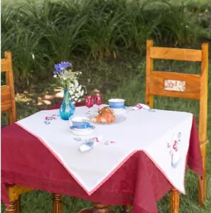 Juego de 5 servilletas de mantel bordadas para fiesta April Cornell Bridge talla 36x36 - Imagen 1 de 12