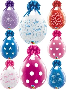 QUALATEX 18" KLAR BEDRUCKTE LATEX FÜLLBALLONS TRANSPARENT 5 10 15 20 25 - Bild 1 von 10