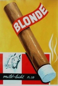 Original vintage poster BLONDE FINE SWISS CIGARS 1964 - Picture 1 of 1
