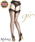 Gio Fully Fashioned Stockings   Black Manhattan   From Nylonz
