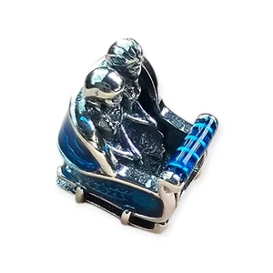 PANDORA DISNEY FROZEN ELSA & ANA IN SLEIGH CHARM 063 - Picture 1 of 4