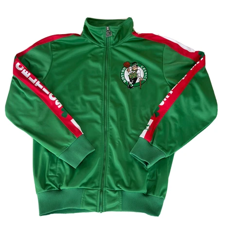 Starter Black Label Men's Large BOSTON CELTICS Green Red Track Jacket NBA Cover