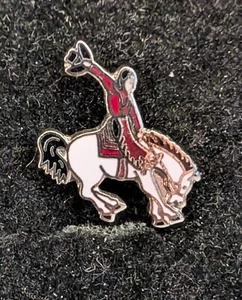 Pasador de sombrero pequeño de colección esmalte bronco para montar rodeo talla 1"" alto x 1/2"" de ancho - Imagen 1 de 1