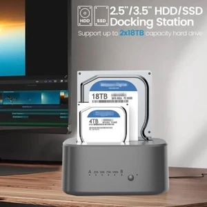 Disco Duro Externo Estación de Acoplamiento/Carcasa USB3.0 para 2.5 3.5" SATA SSD HDD 6Gbps - Imagen 1 de 24