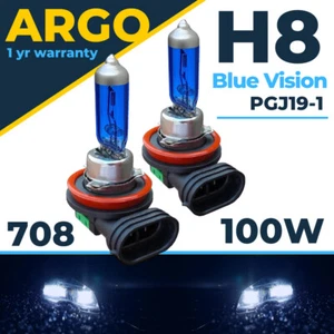 H8 Xenon Ice Blue Hid Headlight Cool 708 PGJ19-1 Front Fog Lamp Light Bulbs 12v - Picture 1 of 5