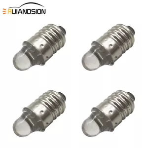 4pcs White LED 3V E10 BULB Screw GLOBE for FLASHLIGHT TORCH HEAD LAMP BICYCLE - Picture 1 of 7