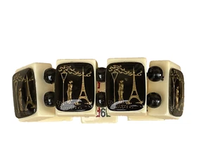 Bracciale firmato Jan Carlin designer bachelite amanti della Torre Eiffel - Foto 1 di 6