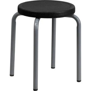 Flash Furniture Black Plastic Stool, Black, Gray - YK01B-GG - Picture 1 of 1