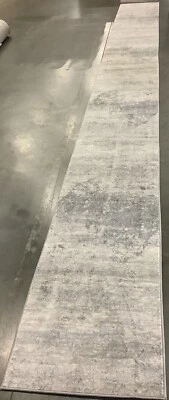 IVORY / GREY 2'-0" x 20'-0" Back Stain Rug, Reduced Price 1172675905 BNT822A-220 - Image 1 of 4