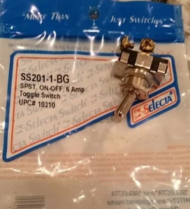 SELECTA SWITCH SS201-1-BG ON-OFF SPST TOGGLE SWITCH 6 AMP - Picture 1 of 2