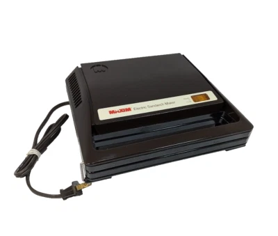 Maxim Electric Sandwich Maker SM-222 Cuts Seals Brown Snack Dorm Vtg - Image 1 of 4