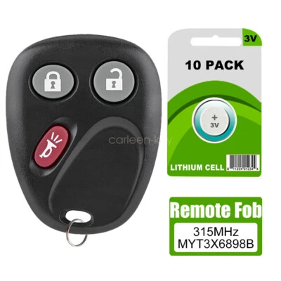 Lote 10 para GMC Envoy Chevrolet Trailblazer 2002-2009 mando a distancia llavero MYT3X6898B Foto 1 de 4