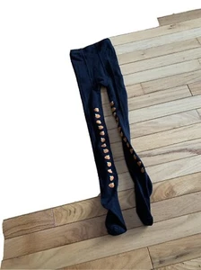 Girl’s Size 14 Black & Orange, Thick, Warm Halloween, Pumpkin Tights - Picture 1 of 14