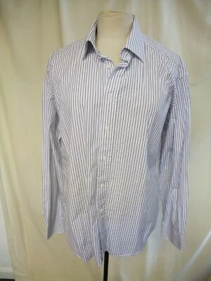 Mens Shirt Daniel Hechter collar 17"/43cm blue stripe pure cotton very good 1056 - Image 1 of 3