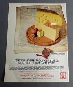 PUB PUBLICITE ANCIENNE ADVERT CLIPPING 310817/ FROMAGE SUISSE EMMENTAL & GRUYERE - Imagen 1 de 1