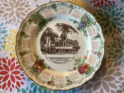 РЕДКИЙ календарь New York City Coney Island Brooklyn Plate M J RAUSCHER Hotel 1910 - Изображение 1 из 4