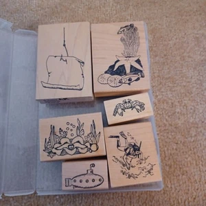 Stampin 6 Piece Set . Very Good condition ocean theme - Picture 1 of 5