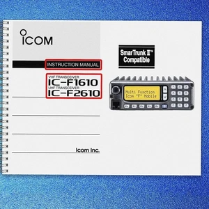 ICOM IC-F1610 IC-F2610 INSTRUCTION MANUAL - METAL LOOP BOUND - PROTECTIVE COVERS - Picture 1 of 10