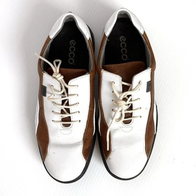 Ecco 女士高尔夫鞋,皮革,马鞍,Gortex,足弓支撑,女式 8 码  — 第 1/4 张图片