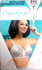 REGGISENO SENZA FERRETTO FORMA SQUISITA "COMPLETAMENTE" VINTAGE MISTO COTONE BIANCO 34C NUOVO CON ETICHETTE P532 - Foto 1 di 2