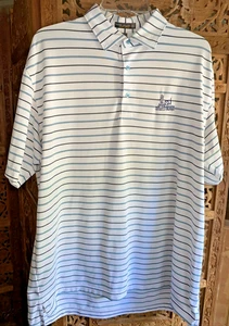 Polo Peter Millar Summer Comfort para hombre grande blanco a rayas pradera dunas Maxwell - Imagen 1 de 12