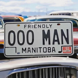 Muestra de matrícula Friendly Manitoba 1993 Canadá OOO MAN con pegatina - Imagen 1 de 2