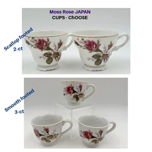 Vintage Rose Footed Demitasse Teacup - Scallop OR Smooth Foot single cup LOTS - Picture 1 of 20