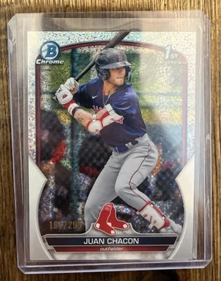 2023 Bowman - Chrome Prospects Juan Chacon #BCP-105 Speckle Refractor /299 (RC) - Image 1 of 2