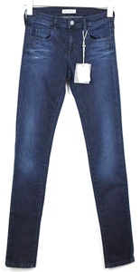 COP COPINE Calvisson Jeans Womens EU 34 Stretchy Dark Blue Faded Zip - Picture 1 of 6