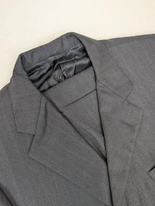 Hickey Freeman 2 Piece Suit Mens 42S Loro Piana Zelander Dark Gray Pants 36x26 - Picture 1 of 12