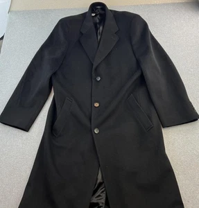 Brooks Brothers Coat Mens 44L Black Wool Storm System Brookstorm Loro Piana - Picture 1 of 15