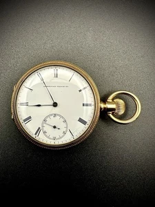 Solid 14k Gold American Waltham Watch Co. Model 1873 8s 15j Serviced  - Picture 1 of 18