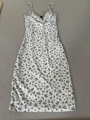 Vestido Windsor Para Mujer Pequeño Blanco Azul Floral Correa de Espagueti Verano Informal S Foto 1 de 4
