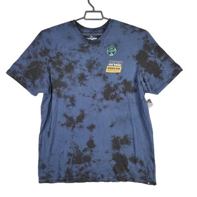 Mens Rip Curl Blue & Black Tie Dye Saltwater Culture T Shirt Short Sleeve XL - Image 1 of 4