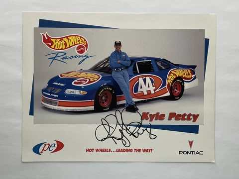 Kyle Petty Signed 1997 Hot Wheels Racing Team Postcard Hero Card NASCAR Ex-Mint Cover