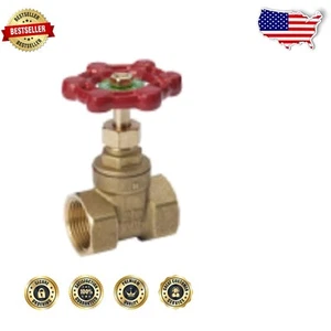 2-Inch Lead-Free Brass Gate Valve with Cast Iron Handle - 200 PSI Rated - Picture 1 of 2