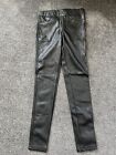 Ladies Size 8 Black Faux Leather Trousers - H&M