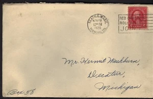 USA 1928 SLOGAN CANCEL "RED CROSS ROLL CALL JOIN" SEATTLE TERMIAL TO DECATUR MI - Picture 1 of 1