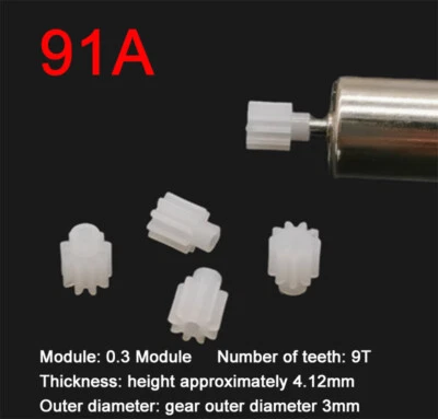 Plastic Module 0.3 Motor Pinion Gear 9 Teeth for 1mm Motor Shaft RC Model - Image 1 of 4