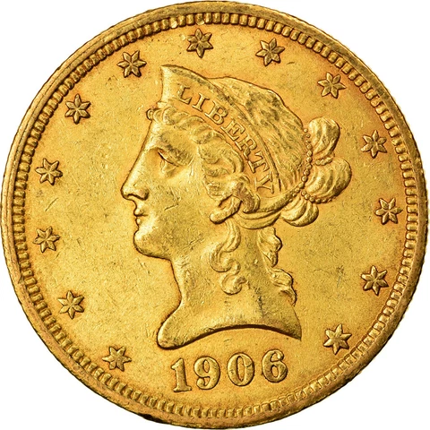 [#901569] Coin, United States, Coronet Head, $10, Eagle, 1906, U.S. Mint, Den, v Cover