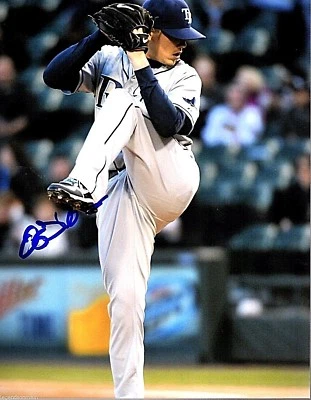 Foto firmada por Jeremy Hellickson Tampa Bay Rays 8x10 certificado de autenticidad LOM (PH1483) Foto 1 de 2
